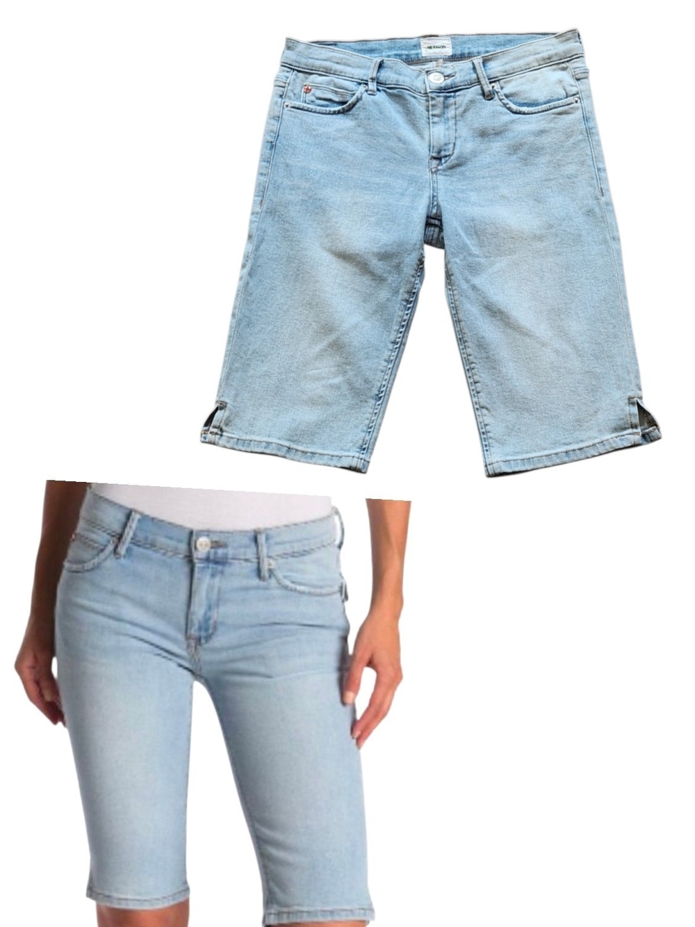 Hudson Jeans Viceroy Bermuda Denim Shorts Size 28 Mid Rise Knee Length Y2K EUC
